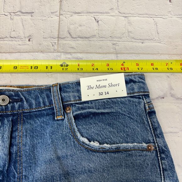 NWT Abercrombie & Fitch Women High Rise Mom Jean Shorts Size 32/14 Denim C056 -9 - Picture 4 of 16